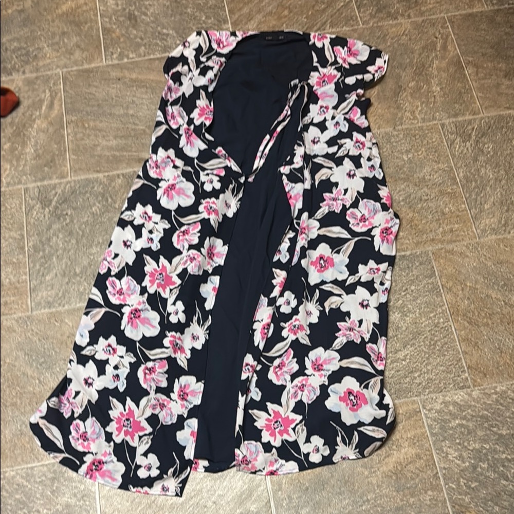 Banana Republic Floral Dress Cape  - Navy and Pink